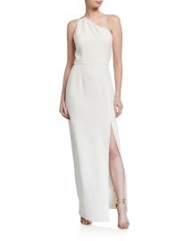 WAYF The Lenore One-Shoulder Slit-Front Gown at Neiman Marcus